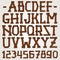 Vector wooden planks font