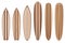 Vector wooden surfboards illustration collection