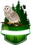 Vector woodland emblem with barred owl