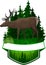 Vector woodland emblem with deer