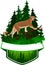 Vector woodland emblem with puma cougar