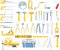 Vector woodworker tools icon set