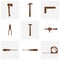 Vector woodworker tools icon set, Design Symbol, Illustration