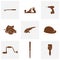 Vector woodworker tools icon set, Design Symbol, Illustration