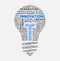 Vector word cloud of innovation light bulb