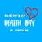 Vector world health day design concept April 7. Heart and with cardiogram