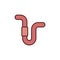 Vector Worm concept red cute icon or symbol