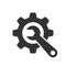 Vector Wrench and gear grey icon