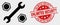 Vector Wrench and Nuts Icon and Grunge Unlimited Security Stamp