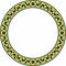 Vector Yakut round green frame. Ornamental circle of the northern peoples