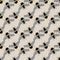 Vector Yellow and Black Bees on Beige Brown Seamless Repeat Pattern