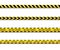 Vector yellow black police tape set isolated