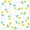 Vector yellow carnation flowers set background icon