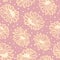 Vector yellow daisies dots pink seamless pattern