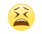 Vector yellow disappointed expression face icon