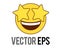 Vector yellow exciting laughing, smiling face flat icon with star eyes