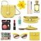 Vector Yellow Fashion Accessories