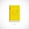 Vector yellow flat reading book icon on white.