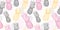 Vector yellow grey pink pineapple polka dot summer tropical seamless pattern background. Great as a textile print, party