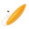 Vector yellow long surfboard 3d surfing design