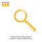 Vector yellow magnifying glass flat design icon