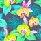Vector yellow orchids.