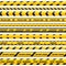 Vector yellow plastic caution tape or warning set