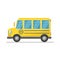 Vector yellow school bus isolated on white background. Illustration on flat style. Transfer for student.