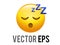 Vector yellow sleepy face icon with ZZZ symbols