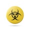 Vector Yellow Warning, Danger Biohazard Sign, Button Badge Icon Isolated. Radioactive Warning Symbol. Circle, Round