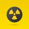 Vector Yellow Warning, Danger Nuclear Sign, Black Sign, Badge Icon Isolated. Radioactive Warning Symbol. Circle, Round