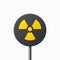 Vector Yellow Warning, Danger Nuclear Sign, Black Sign, Icon Isolated. Radioactive Warning Symbol. Circle, Round