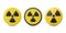 Vector Yellow Warning, Danger Radiation Sign Icon Set Isolated. Nuclear Power Station, Radioactive Warning Symbol