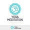 Vector yoga meditation logo set line style for studio class