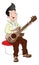 Vector of young guitarist