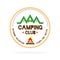 Vector : Youth camping club logo with mountain and camp fire in