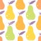 Vector yummy pears seamless pattern background