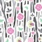 Vector Zebra Print Floral pattern background