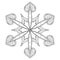 Vector zentangle elegant snow flake, mandala for adult coloring