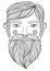 Vector zentangle Portrait of bearder Man with mustache for adult