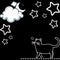 Vectorial illustration of a cat walking under the stars on Black background. Concept for International cat day