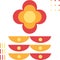 Vectors of Vintage Flowers are Red and Orange