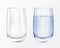 Vectpr realistic empty, glass with water cup set