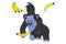 Vectro illustration of cute cartoon gorilla with bananas