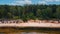 Veczemju Cliffs Red Rocks, Latvia. Red Sandstone Cliff by the Baltic Sea Coast of Vidzeme