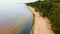 Veczemju Cliffs Red Rocks, Latvia. Red Sandstone Cliff by the Baltic Sea Coast of Vidzeme