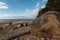 Veczemju Klintis - Boulder beach in Baltic country Latvia in April 2019 - Cloudy sky with dull clouds and a bit of sun