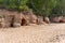 Veczemju klintis (Veczemju cliffs) on Baltic sea near Tuja, Latvia. Beautiful sea shore with sandstone cliffs