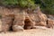 Veczemju klintis (Veczemju cliffs) on Baltic sea near Tuja, Latvia. Beautiful sea shore with sandstone cliffs