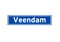 Veendam isolated Dutch place name sign. City sign from the Netherlands.